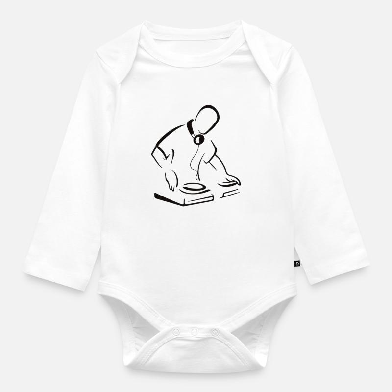 Dj - Body Bébé bio manches longues - blanc