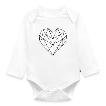 heart - Organic Longsleeve Baby Bodysuit - white - Front