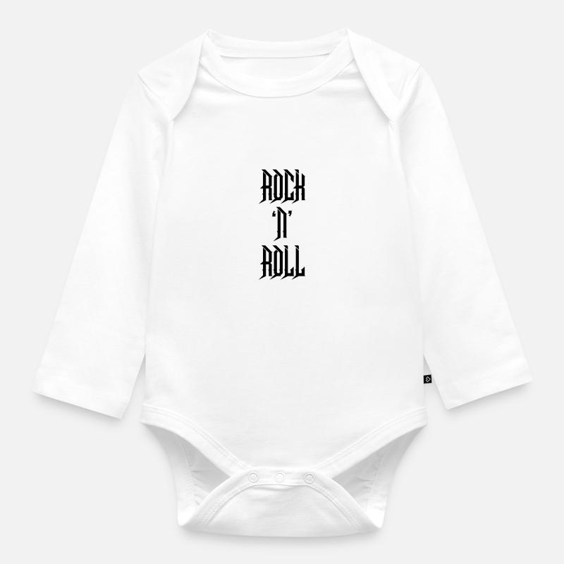 Rock 'n' Roll - Baby Bio-Langarm-Body - Weiß
