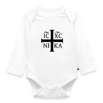 Jesus Christus Nika-Ostern-Geschenk-Jesus Freak - Baby Bio-Langarm-Body - Weiß - Vorne