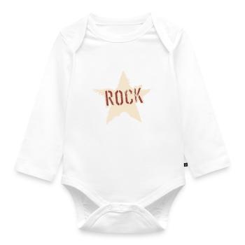 Star of rock - Organic Longsleeve Baby Bodysuit - white - Front