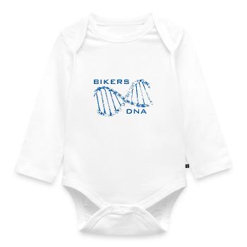 Bikers DNA Fahrradfahren Geschenk - Baby Bio-Langarm-Body - Weiß - Vorne