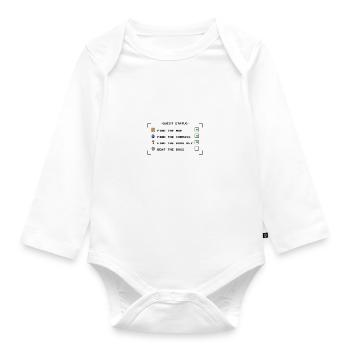 Quest Status - Baby Bio-Langarm-Body - Weiß - Vorne