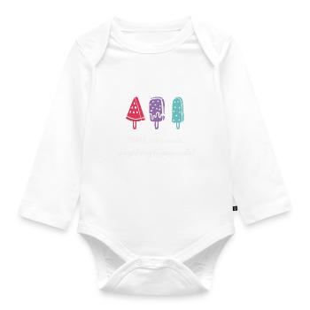 Ice cream - Organic Longsleeve Baby Bodysuit - white - Front