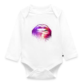 Galaxy Lip - Baby Bio-Langarm-Body - Weiß - Vorne