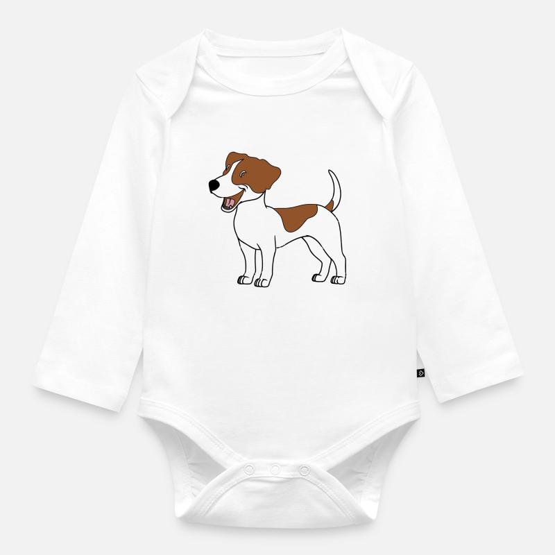 JACK RUSSELL - Body Bébé bio manches longues - blanc