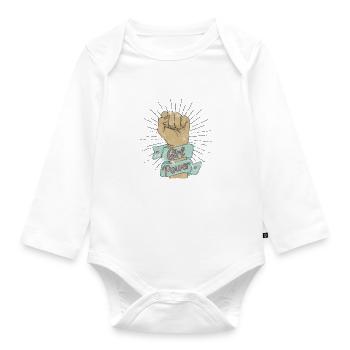 Girl Power Frau Frauen Feminismus Spruch Geschenk - Baby Bio-Langarm-Body - Weiß - Vorne