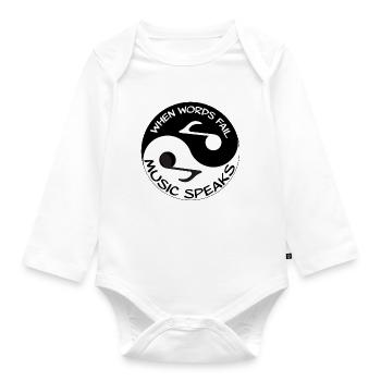 Yin Yang - Baby Bio-Langarm-Body - Weiß - Vorne