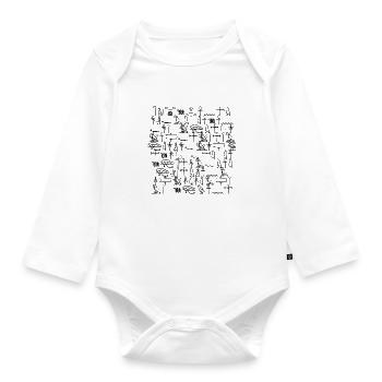 Ägyptische Zeichen - Baby Bio-Langarm-Body - Weiß - Vorne