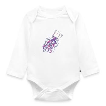 Plastic Jellyfish - Organic Longsleeve Baby Bodysuit - white - Front