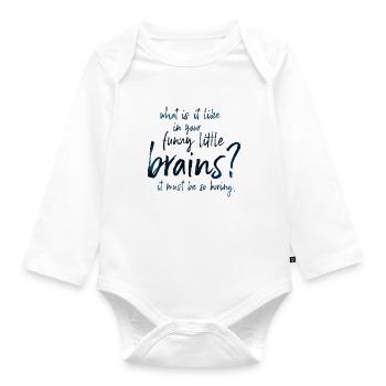 Funny Little Brains - Baby Bio-Langarm-Body - Weiß - Vorne