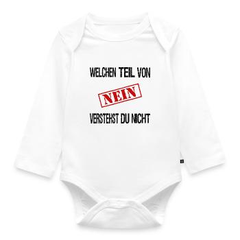 Welchen Teil von Nein verstehst du nicht? - Baby Bio-Langarm-Body - Weiß - Vorne