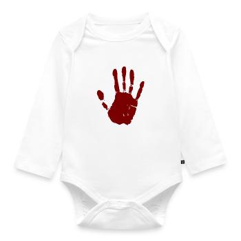 Empreinte de main sanglante - Body Bébé bio manches longues - blanc - Devant