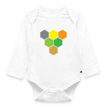 Hexagons gegen Sieg - Baby Bio-Langarm-Body - Weiß - Vorne