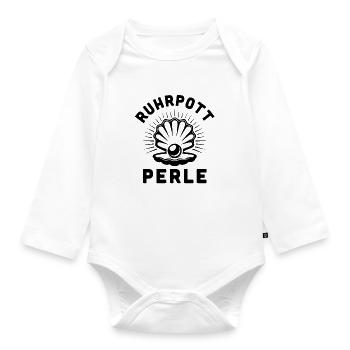 Ruhrpott Perle - Baby Bio-Langarm-Body - Weiß - Vorne