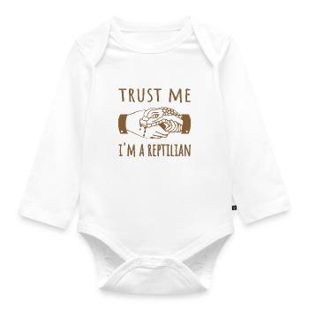 Croyez-moi, je suis un t-shirt Meme Illuminati Reptilian - Body Bébé bio manches longues - blanc - Devant