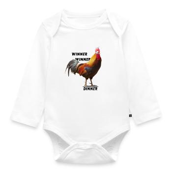 Winner Winner Chicken Dinner - Baby Bio-Langarm-Body - Weiß - Vorne