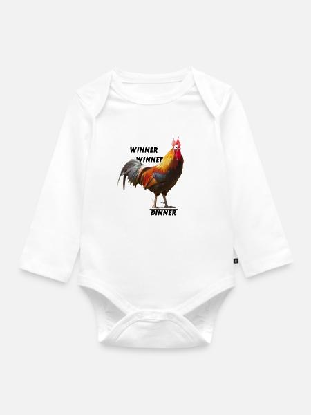 Winner Winner Chicken Dinner - Baby Bio-Langarm-Body - Weiß