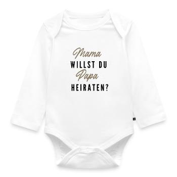 Heiratsantrag mit Kind - Baby Bio-Langarm-Body - Weiß - Vorne