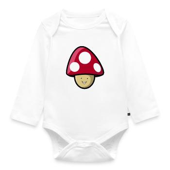 mushroom - Organic Longsleeve Baby Bodysuit - white - Front