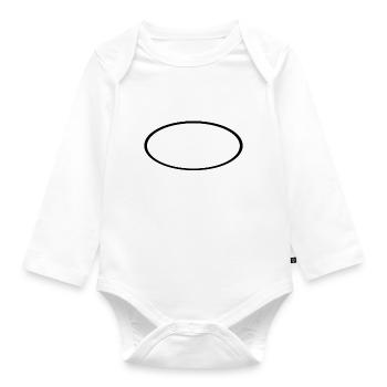 Schwarzes Oval - Baby Bio-Langarm-Body - Weiß - Vorne