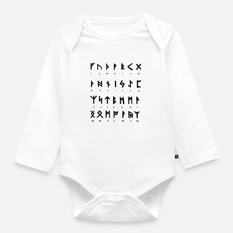 Vikinger Runen - Baby Bio-Langarm-Body - Weiß