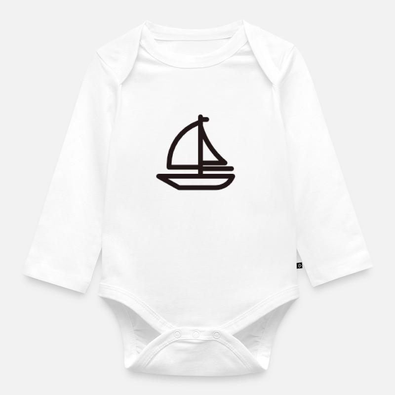 Boot - Baby Bio-Langarm-Body - Weiß