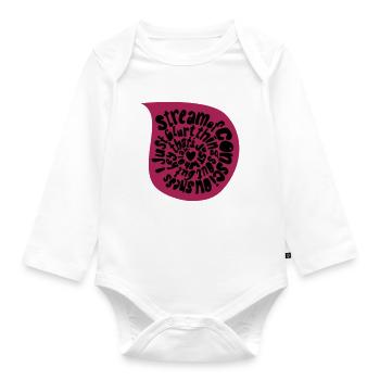 stream of conciousness in a droplet - Organic Longsleeve Baby Bodysuit - white - Front