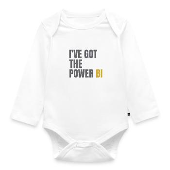 POWER BI - Organic Longsleeve Baby Bodysuit - white - Front