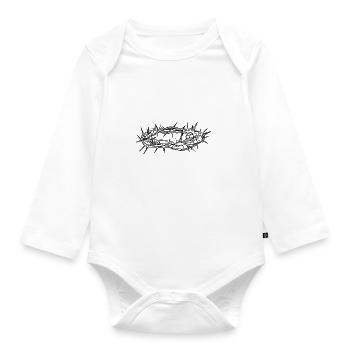 Crown of thorns Easter - Organic Longsleeve Baby Bodysuit - white - Front