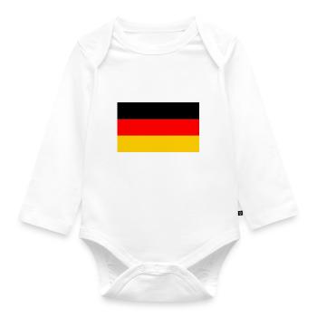 German Flag - Organic Longsleeve Baby Bodysuit - white - Front