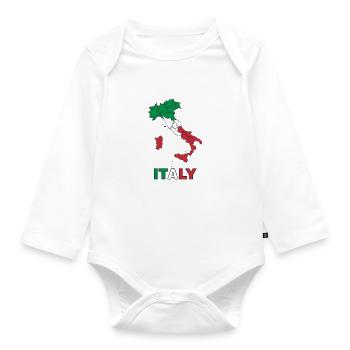 italy - Organic Longsleeve Baby Bodysuit - white - Front