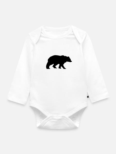 Bär - Baby Bio-Langarm-Body - Weiß