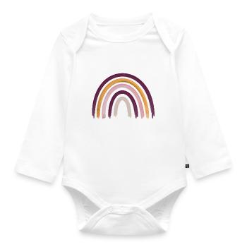 Arc-en-ciel Boho Rainbow bébé fille - Body Bébé bio manches longues - blanc - Devant