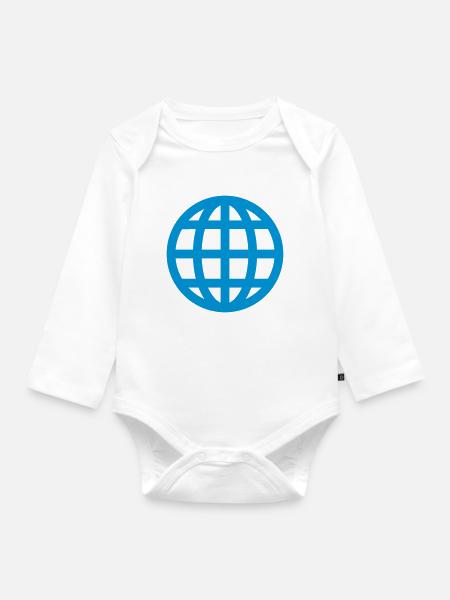 Welt Übersetzung - Baby Bio-Langarm-Body - Weiß
