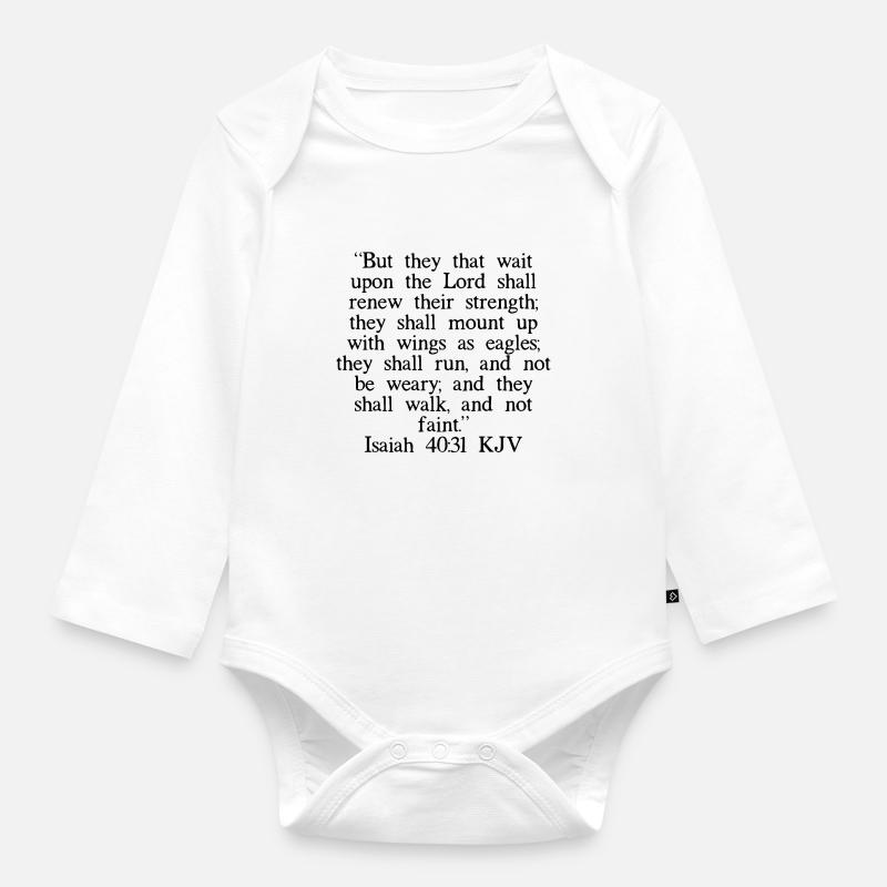 Jesaja 40:31 King James Version - Baby Bio-Langarm-Body - Weiß