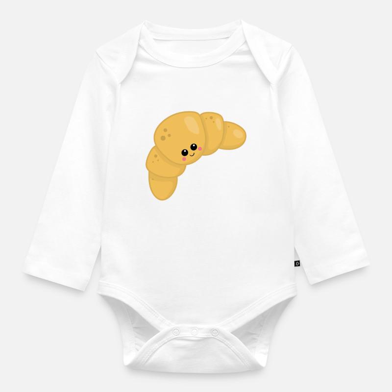 Croissant - Body Bébé bio manches longues - blanc