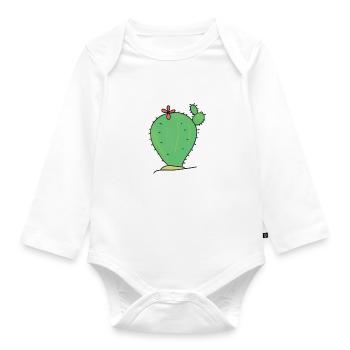 KAKTUS CACTUS - Baby Bio-Langarm-Body - Weiß - Vorne