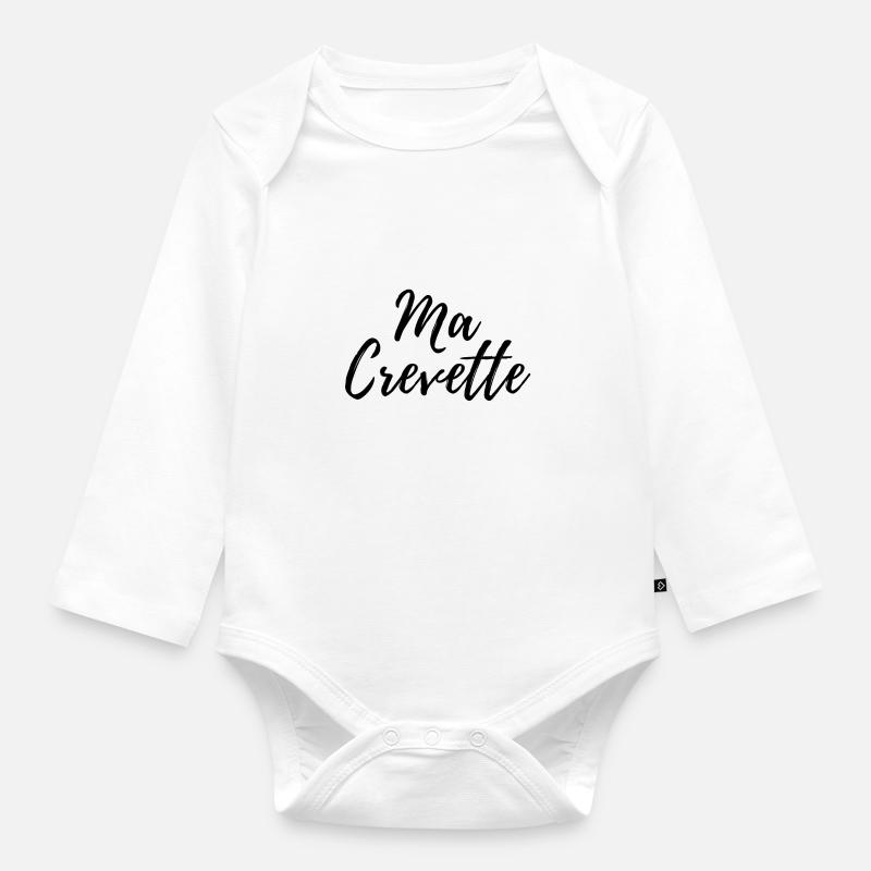 MA CREVETTE - Body Bébé bio manches longues - blanc