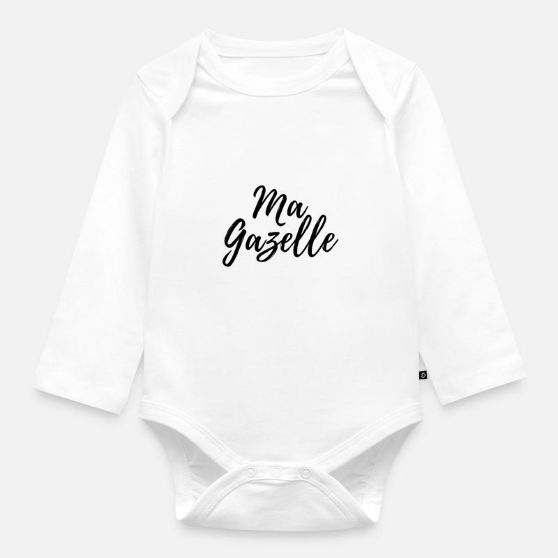 MA GAZELLE - Body Bébé bio manches longues - blanc