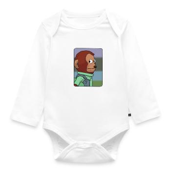 Awkward Monkey Puppet - Baby Bio-Langarm-Body - Weiß - Vorne