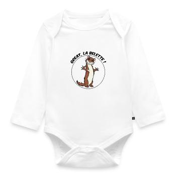 Great, the Weasel! - Organic Longsleeve Baby Bodysuit - white - Front