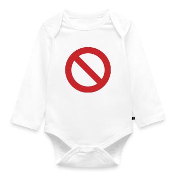 red circle red anti dont like hate against empty - Organic Longsleeve Baby Bodysuit - white - Front