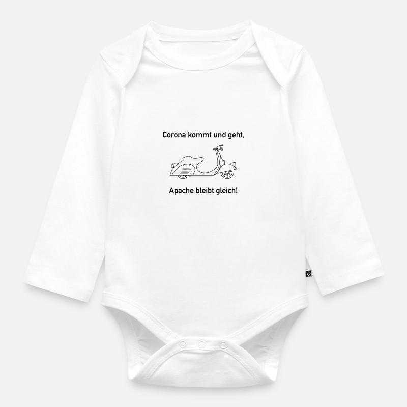 Apache Corona Roller - Baby Bio-Langarm-Body - Weiß