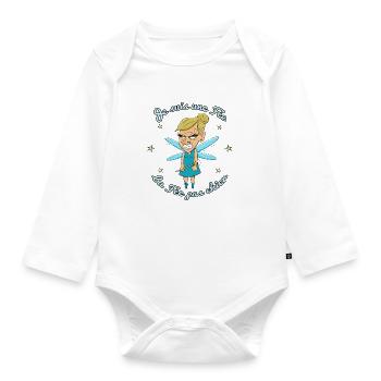 Je suis une fée, la fée pas chier - Body Bébé bio manches longues - blanc - Devant
