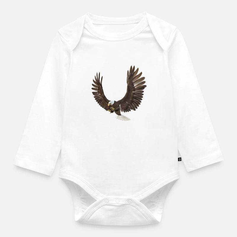 Seeadler, Adler, Greifvogel, Vogel - Baby Bio-Langarm-Body - Weiß