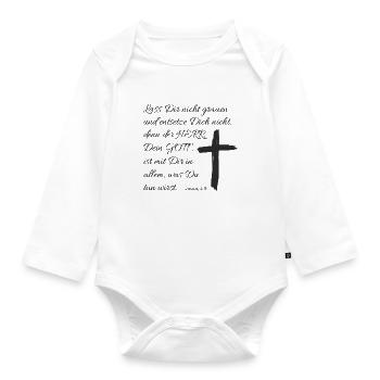 Der Herr Dein Gott Bibelvers Spruch Josua Jesus - Baby Bio-Langarm-Body - Weiß - Vorne