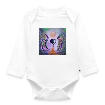 Herzengel Trau Dich - Baby Bio-Langarm-Body - Weiß - Vorne