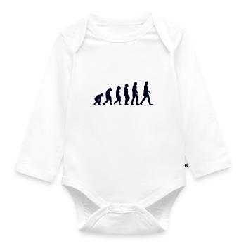 Evolution du singe à l'homme - Body Bébé bio manches longues - blanc - Devant