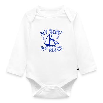 Boot - Baby Bio-Langarm-Body - Weiß - Vorne